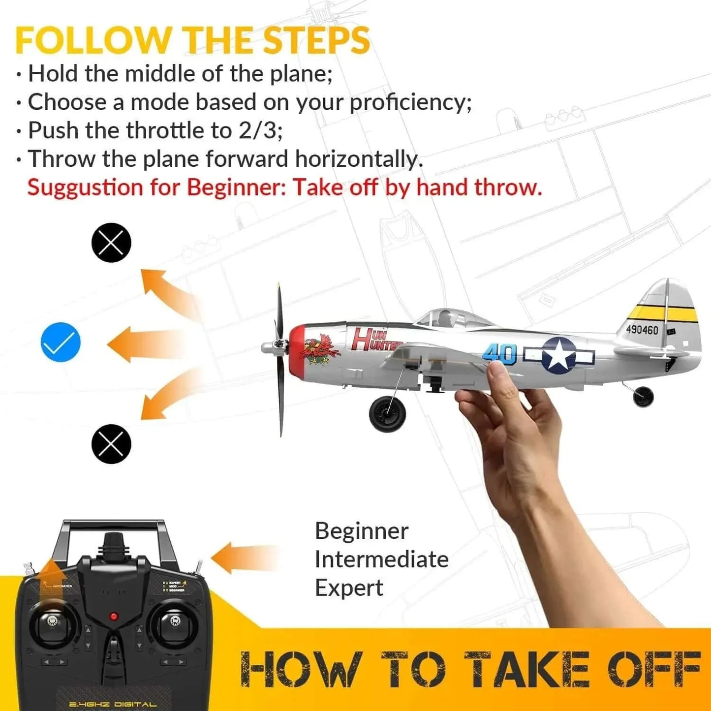 P47 Thunderbolt Warbird RC Fighter: Experience Effortless Aerobatics & Extended Flight