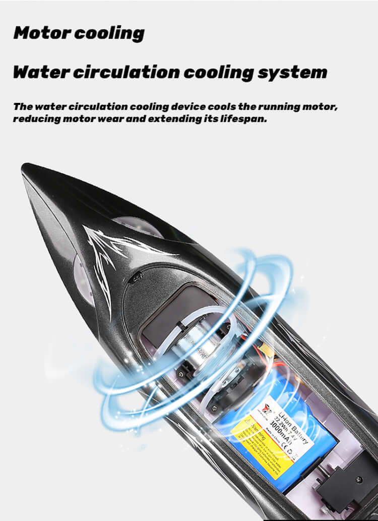 Experience Thrilling Speed: High-Performance RC Boat & Yacht Toy (35km/h, Water-Cooled)